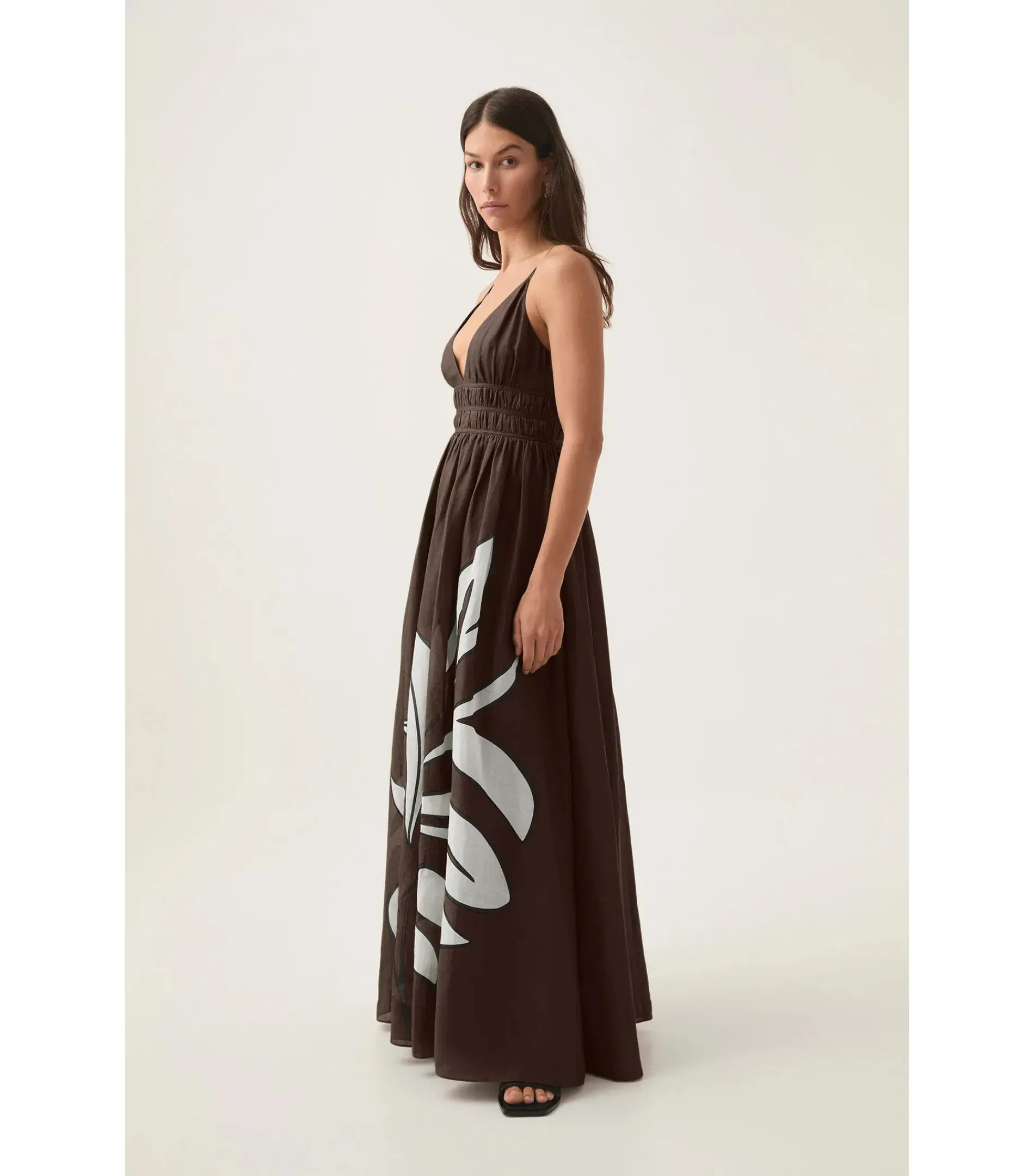 Aje Planetary Maxi Dress in Abstract Fern Carob Size AU 16 - Image 3