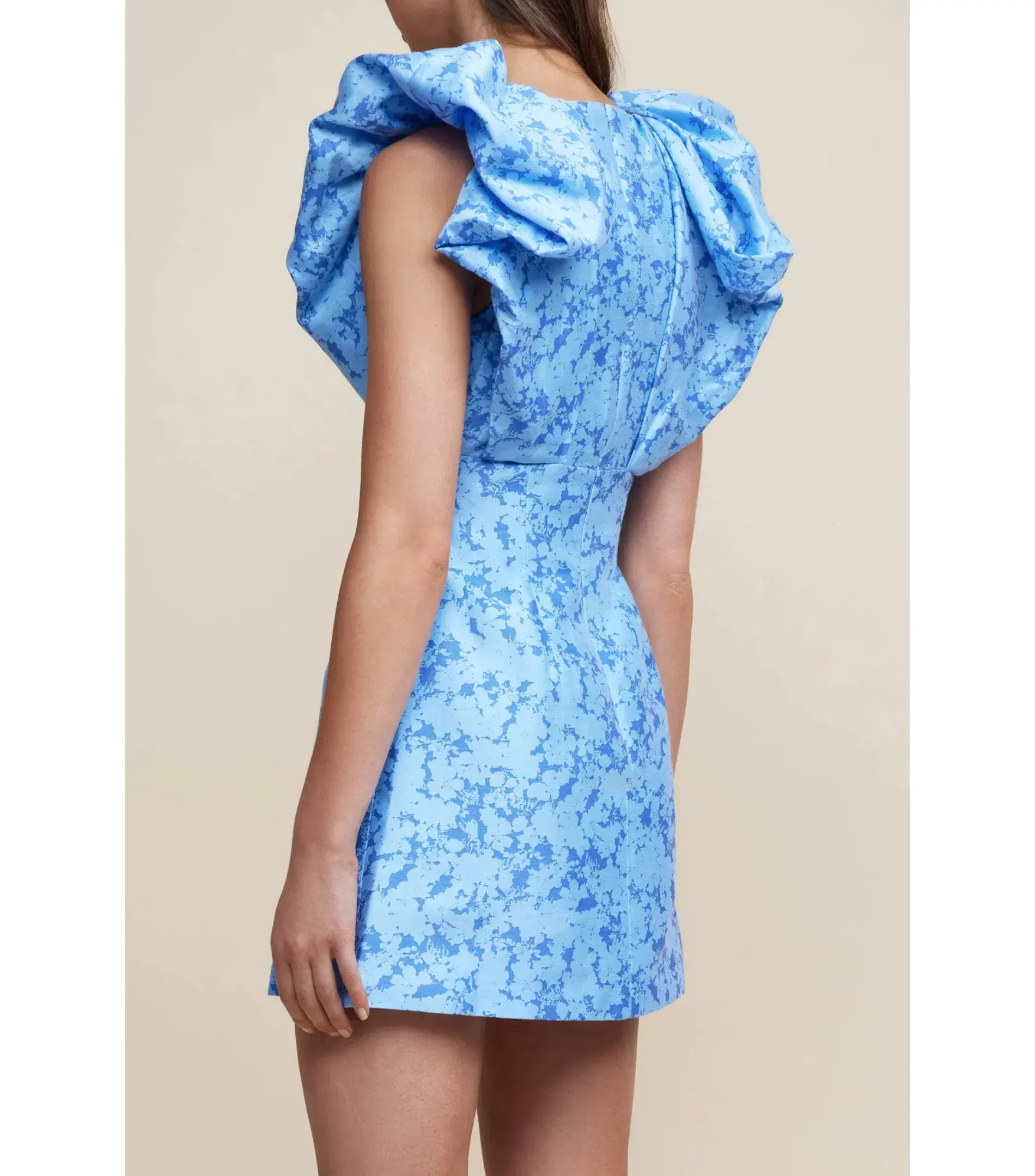 Acler Denare Mini Dress in Blue Iris Print Size AU 8  - Image 4
