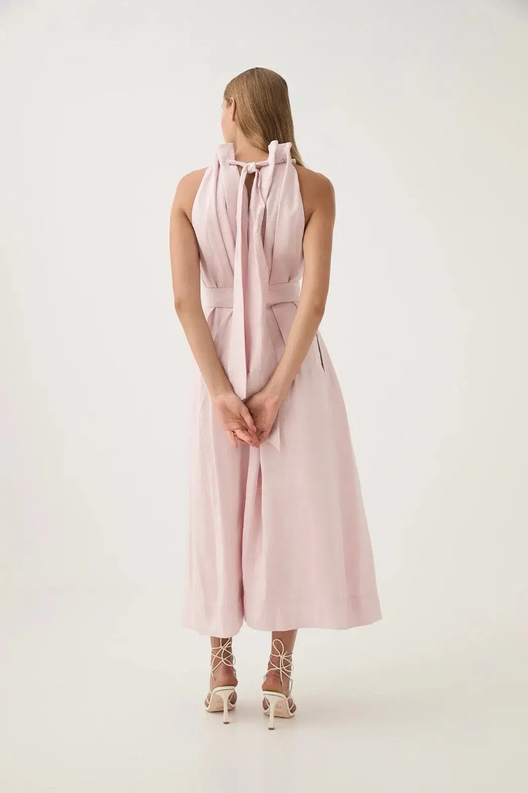 Aje Mariel Trapeze Midi Dress Pink Size AU 16 - Image 2