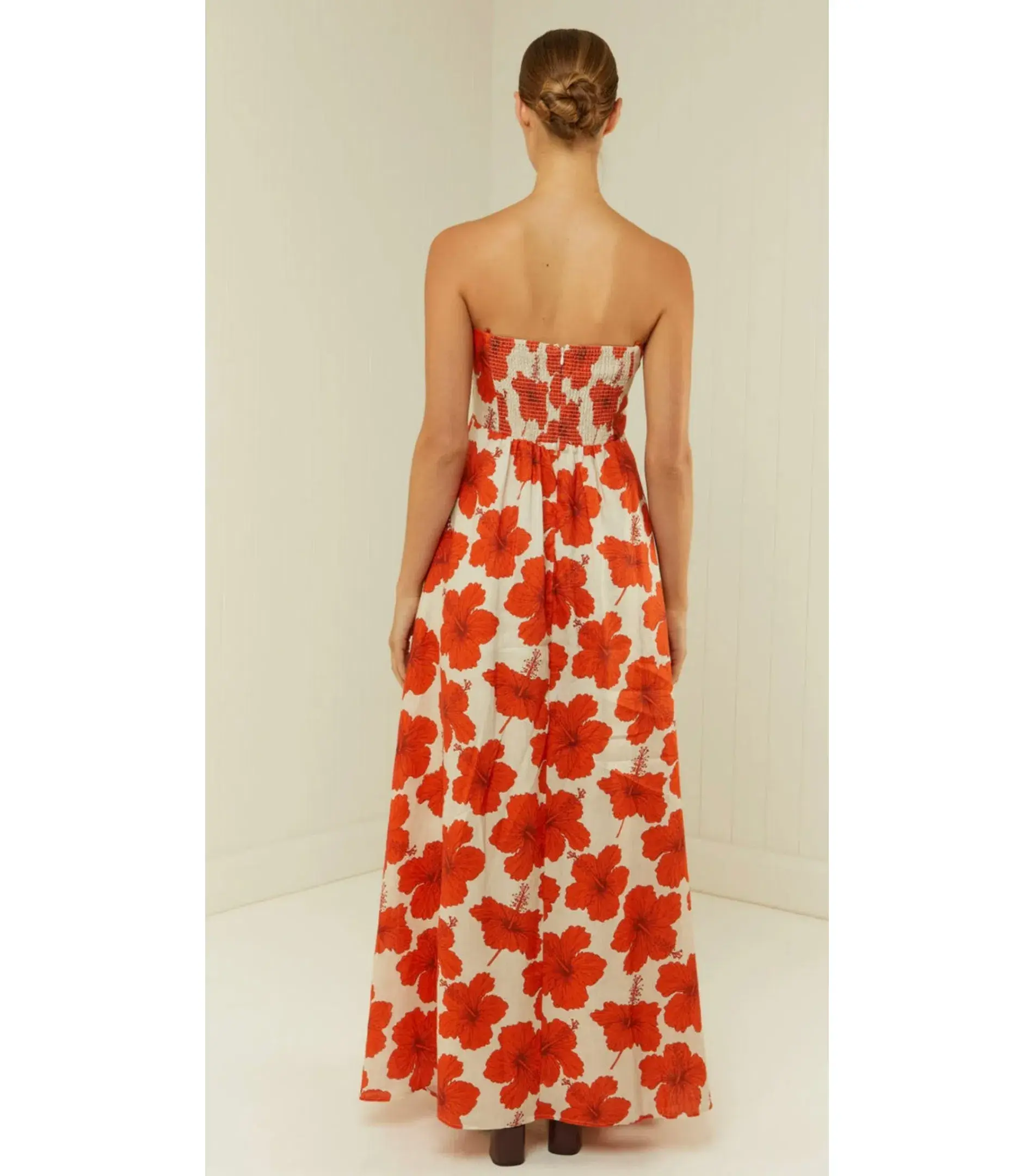 Palm Noosa Primrose Maxi Dress Red Hibiscus Size AU 10 - Image 4