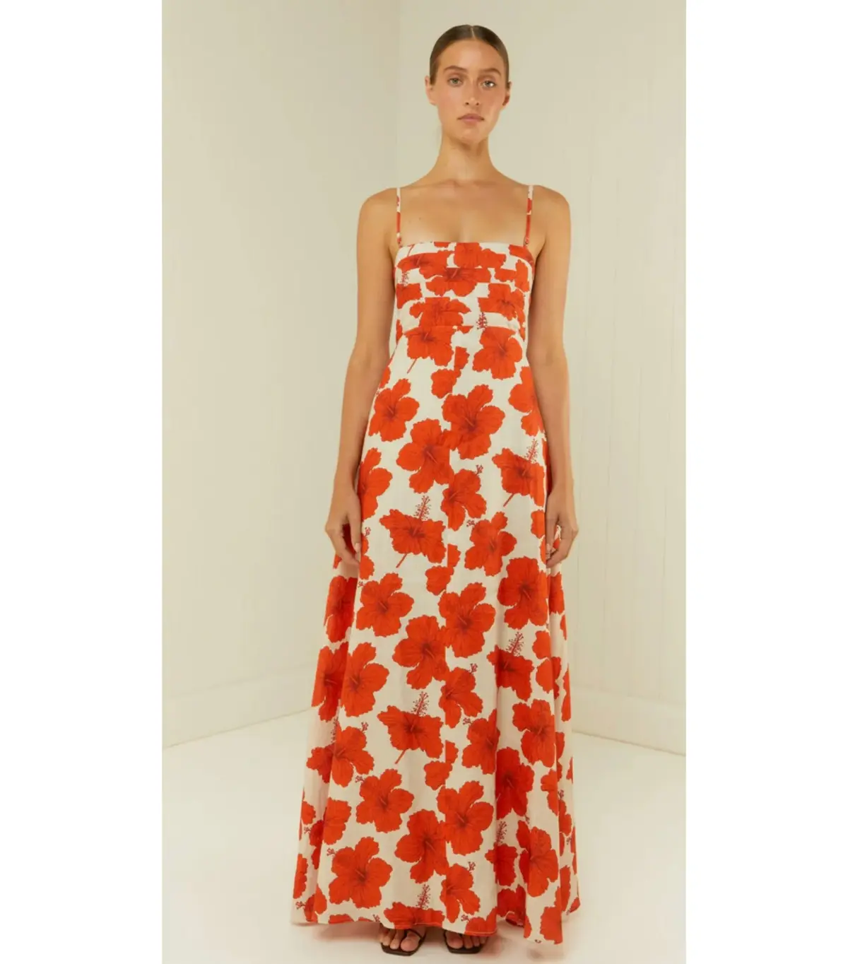 Palm Noosa Primrose Maxi Dress Red Hibiscus Size AU 10 - Image 3