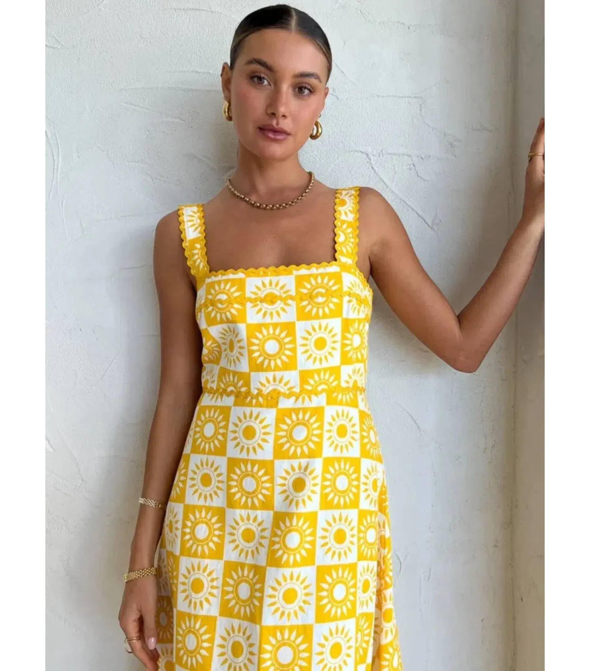 By Nicola Goldie Maxi Dress in Sol Yellow Size AU 10 - Image 2