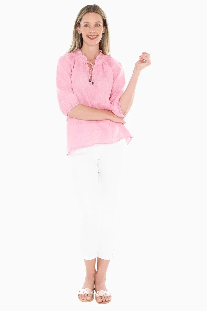 Jump Ruffle Neck Top Flamingo Size AU 16  for rent on The Volte - main image