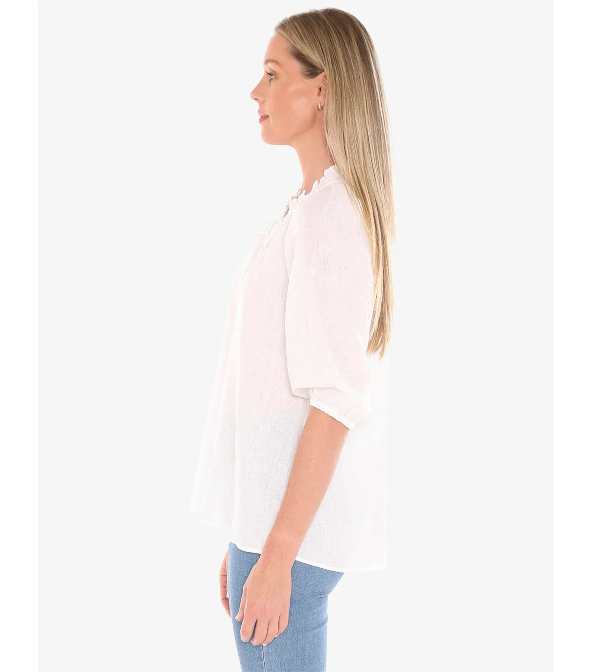 Jump Ruffle Neck Top White Size AU 16  - Image 4