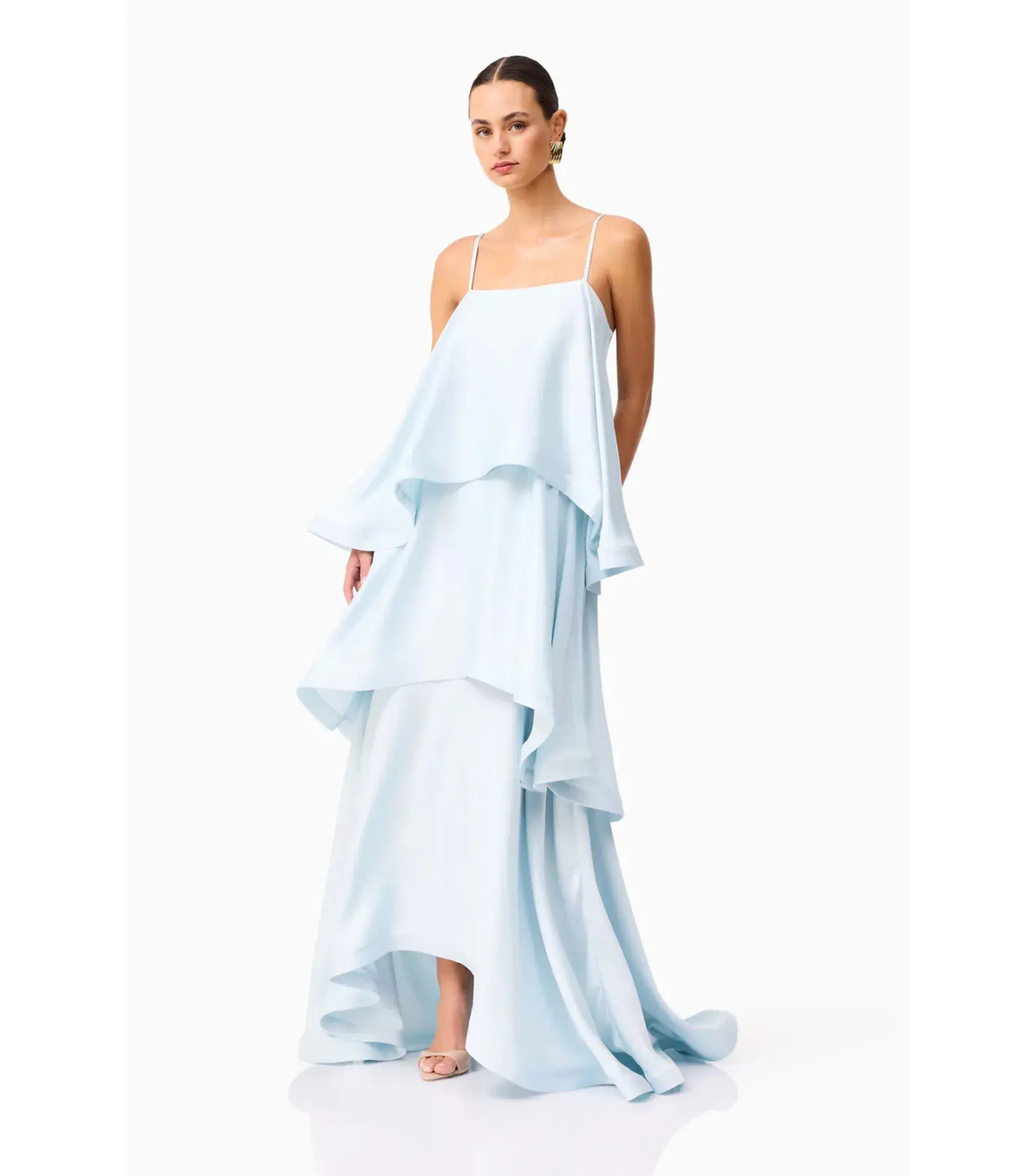 Elliatt Tilly Tiered Maxi Dress in Blue Size AU 10 - Image 3