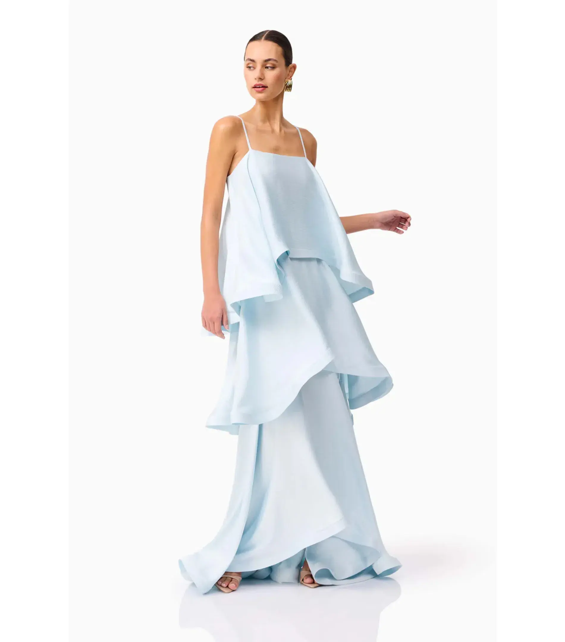 Elliatt Tilly Tiered Maxi Dress in Blue Size AU 10 - Image 2