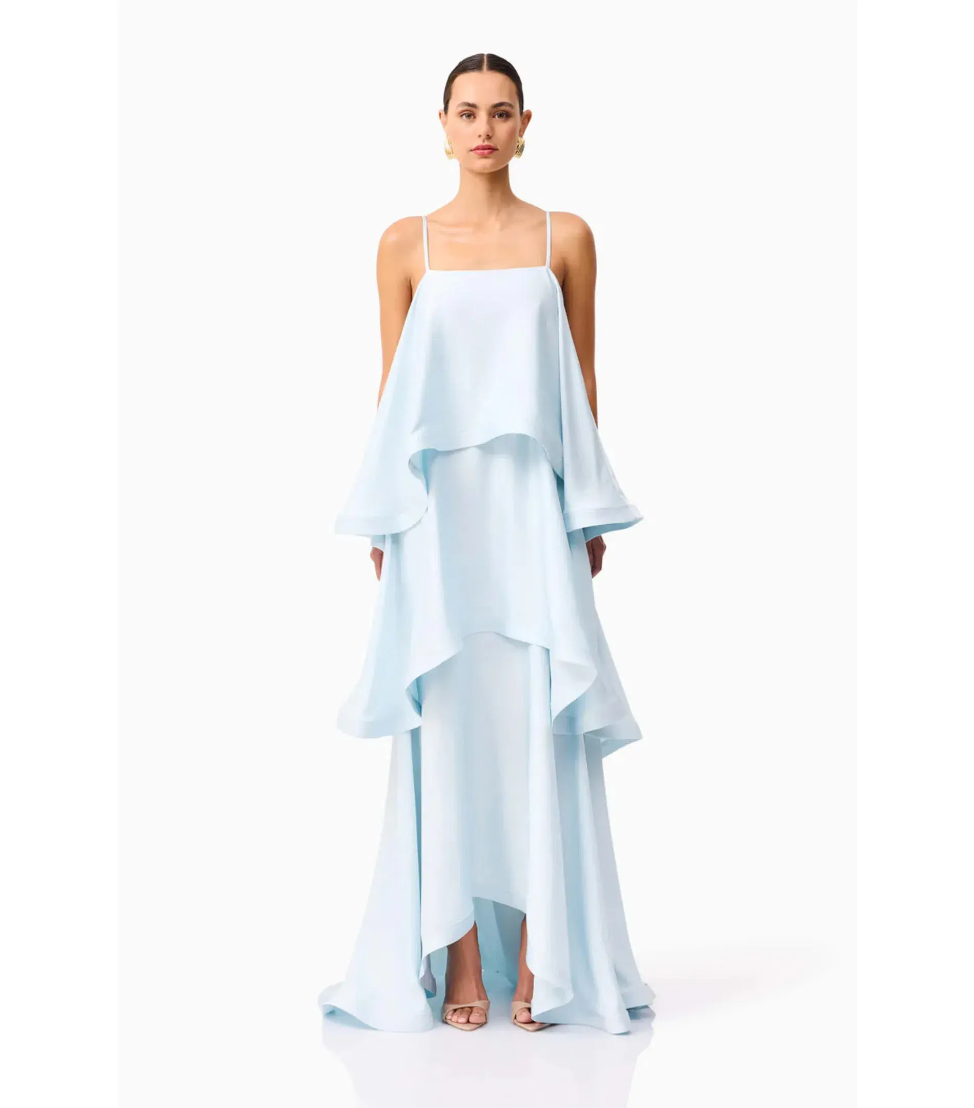 Elliatt Tilly Tiered Maxi Dress in Blue Size AU 10 - Image 1
