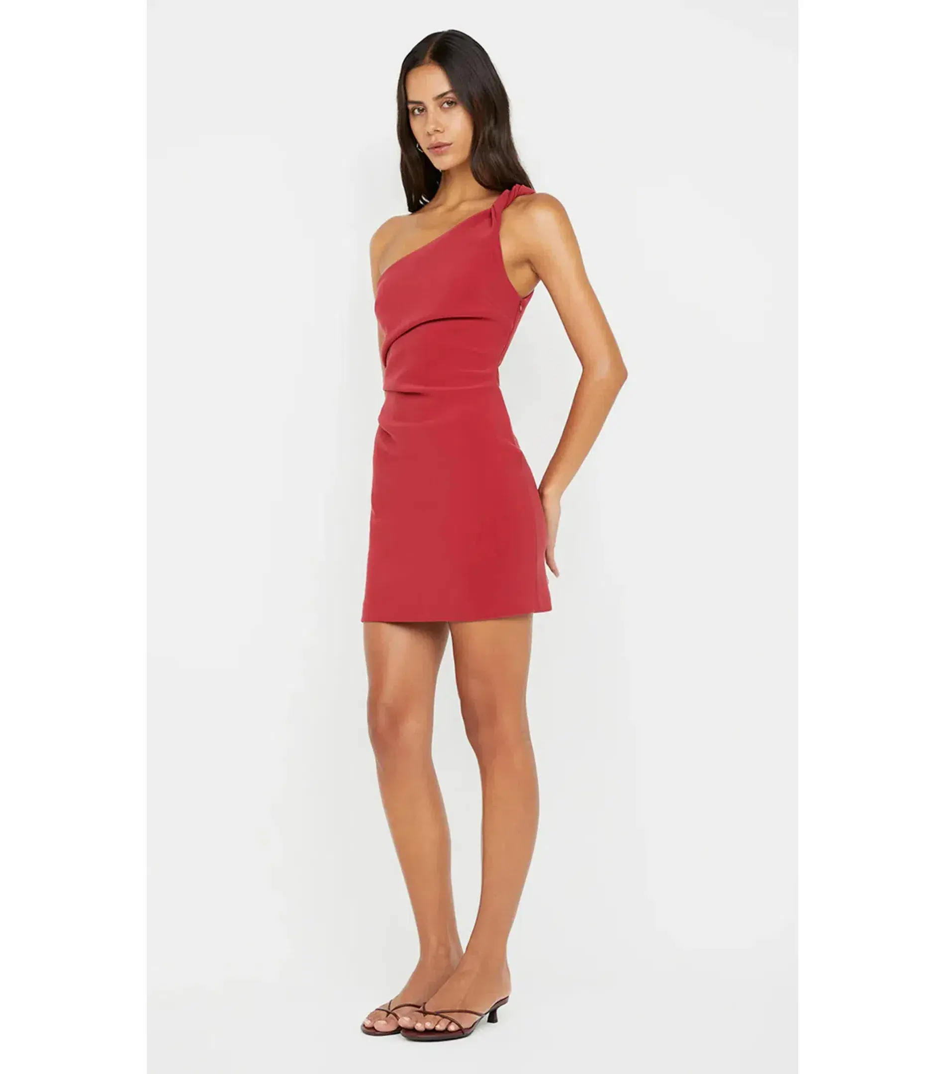 Bec & Bridge Ariven Asym Mini Dress Red Size AU 14 - Image 3