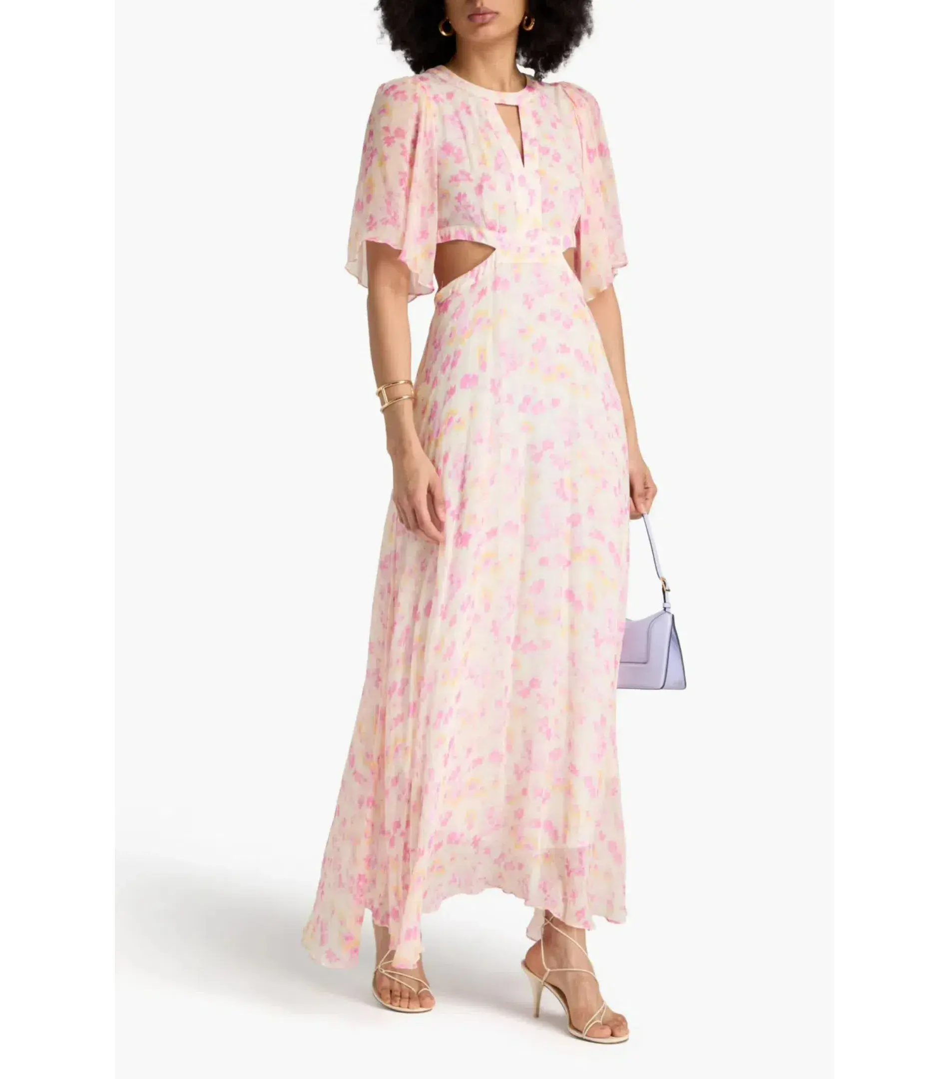 Maje Cutout Georgette Maxi Dress Printed Size 36 / AU 8  - Image 1