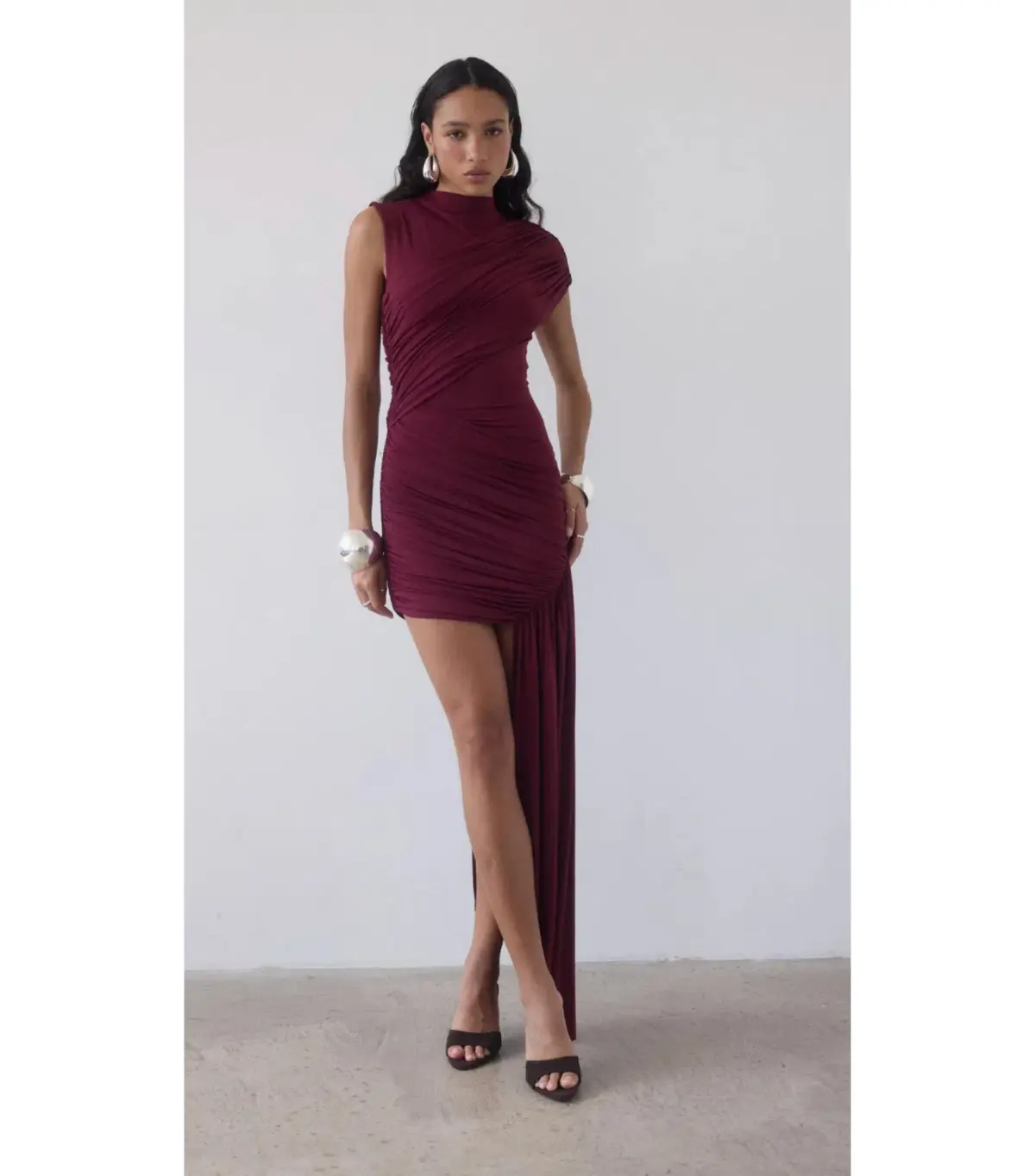 De La Vali Ravenna Mini Dress in Earth Spandex Jersey Size AU 8  - Image 1