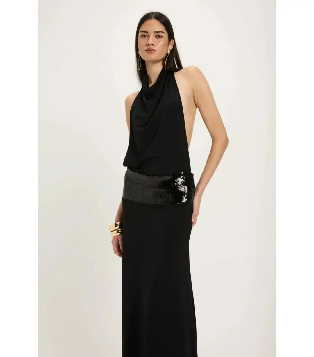 Ance Gria Adele Maxi Gown Black Size AU 8 for rent on The Volte - main image