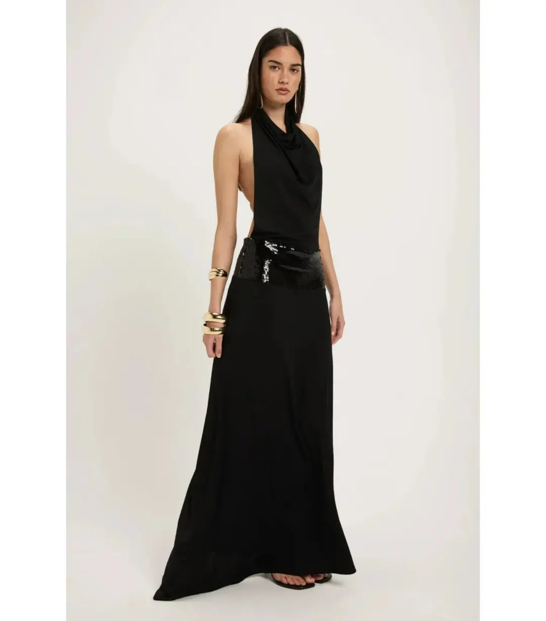 Ance Gria Adele Maxi Gown Black Size AU 8 for rent on The Volte - main image