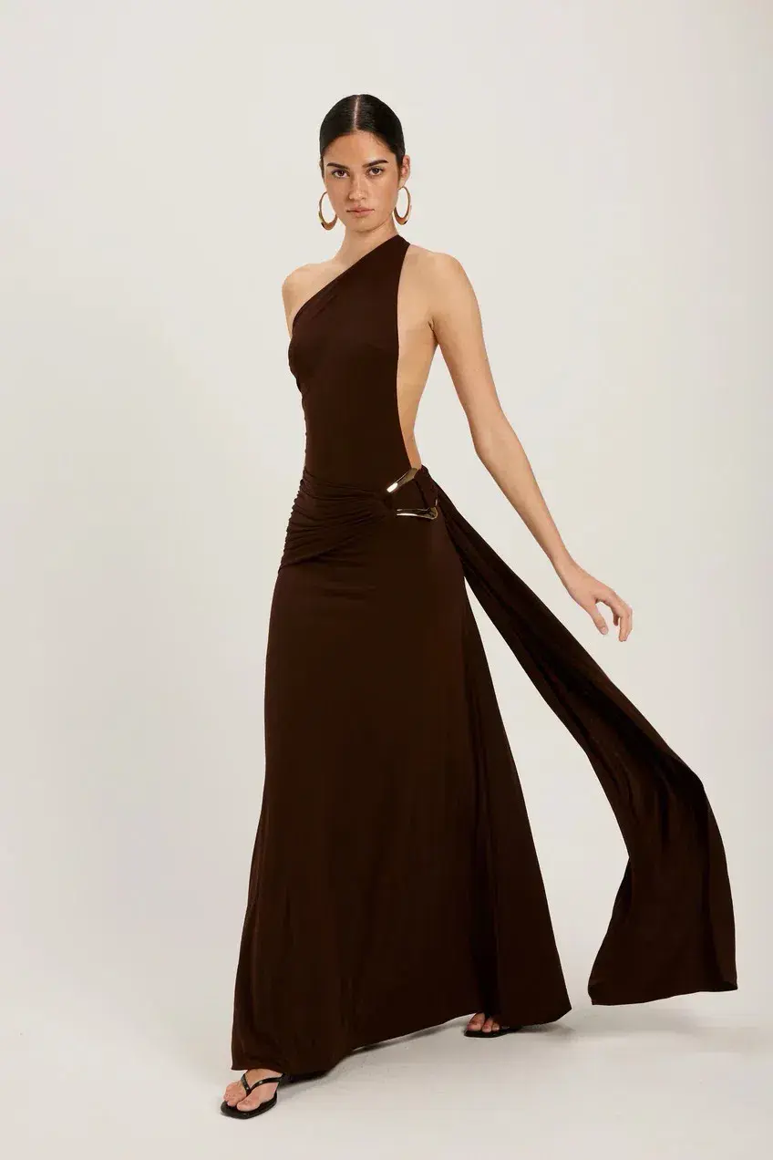 Ance Gria Gaia Maxi Gown Brown Size S / AU 8 for rent on The Volte - main image