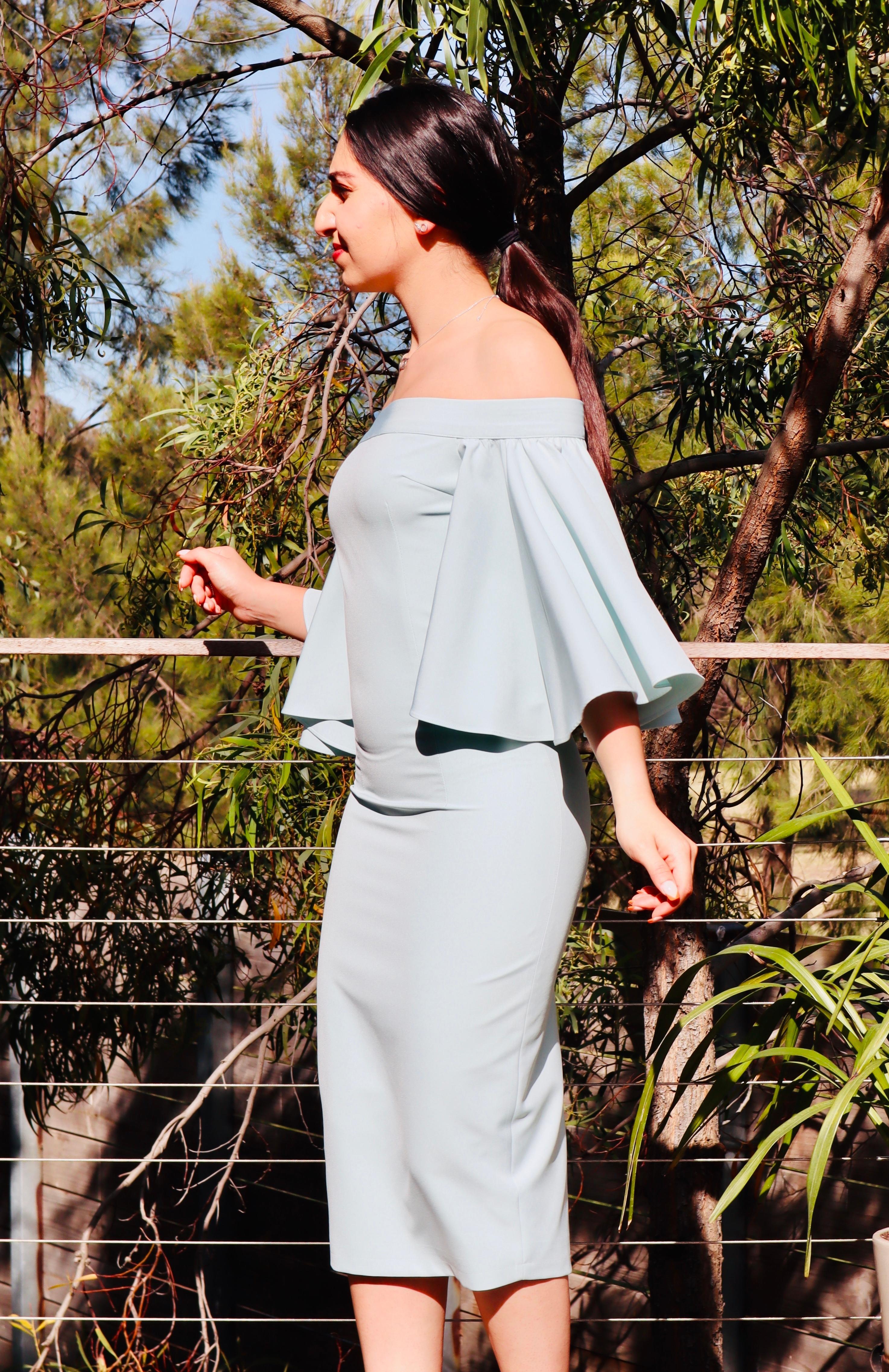 Mossman Flare Off the Shoulder Dress Mint Size 6 - Image 3