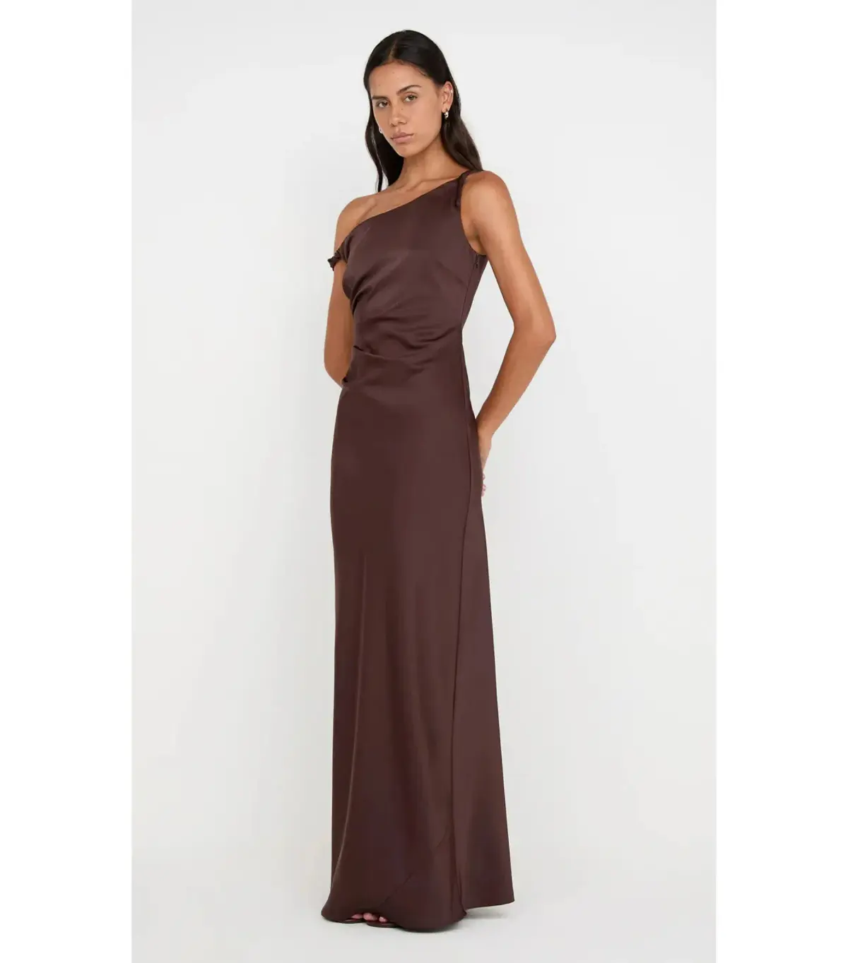 Bec & Bridge Lunetta Twist Strap Maxi Dress Chocolate Size AU 16 - Image 2