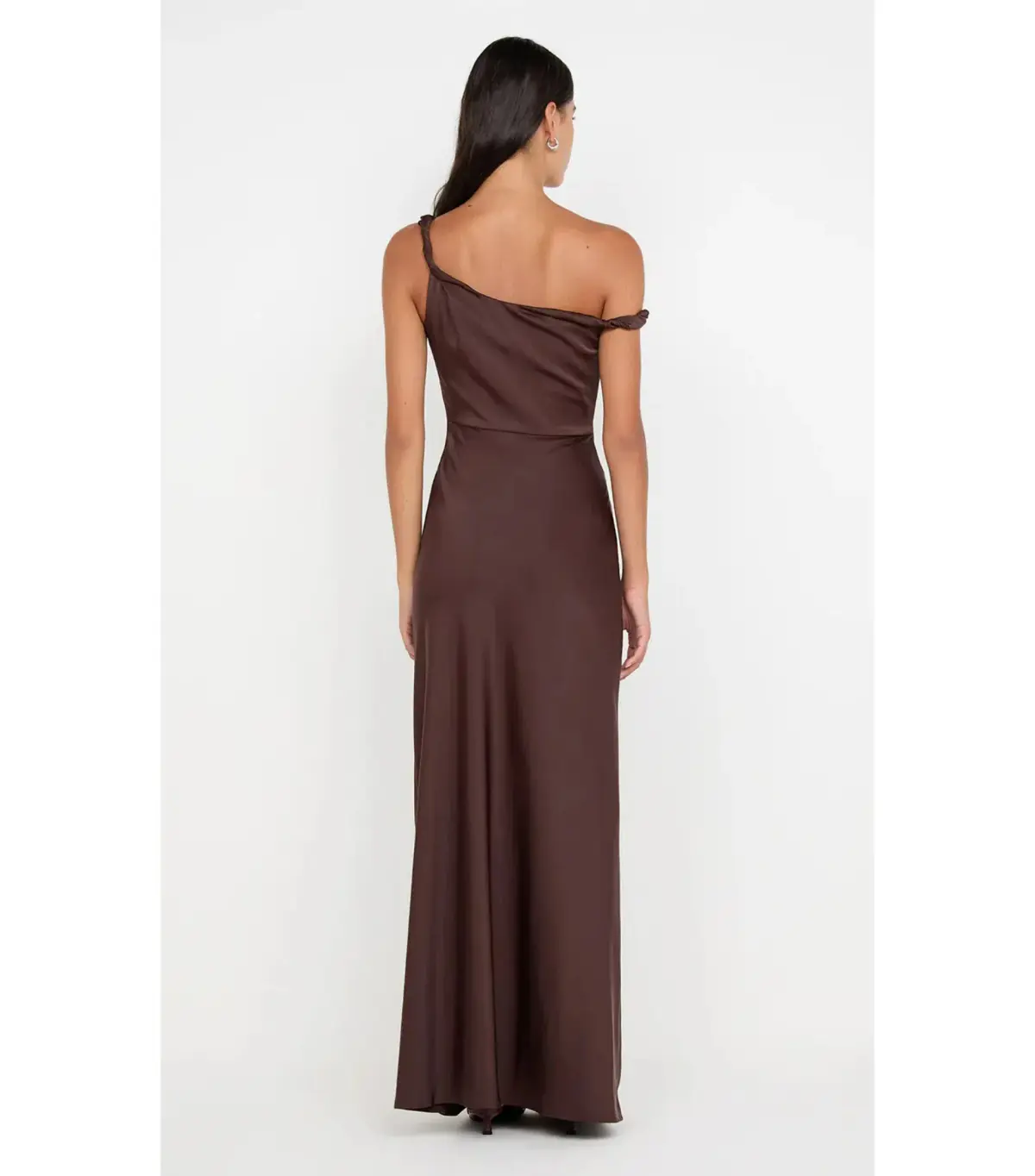 Bec & Bridge Lunetta Twist Strap Maxi Dress Chocolate Size AU 16 - Image 3