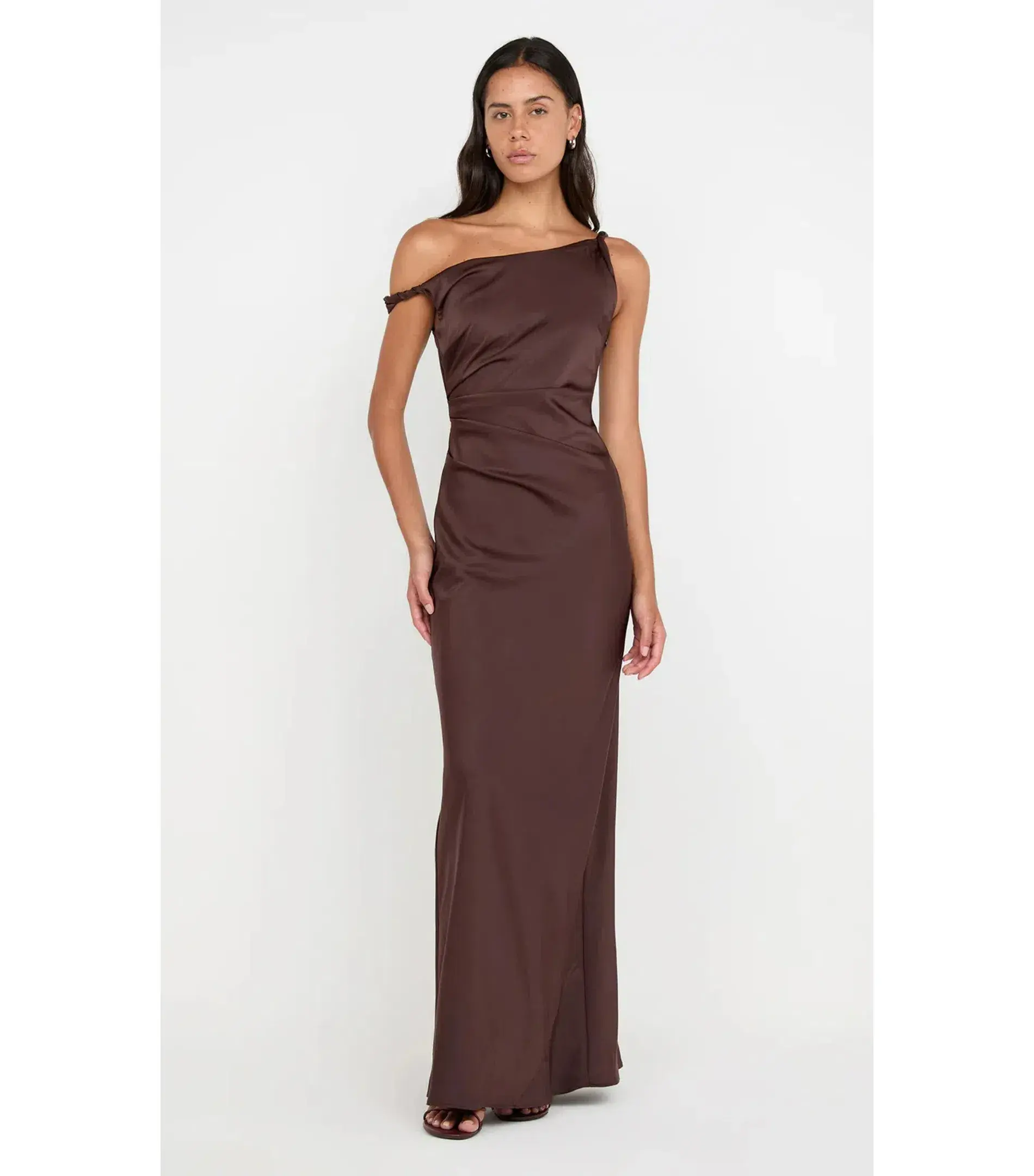 Bec & Bridge Lunetta Twist Strap Maxi Dress Dark Chocolate Size AU 14 - Image 1