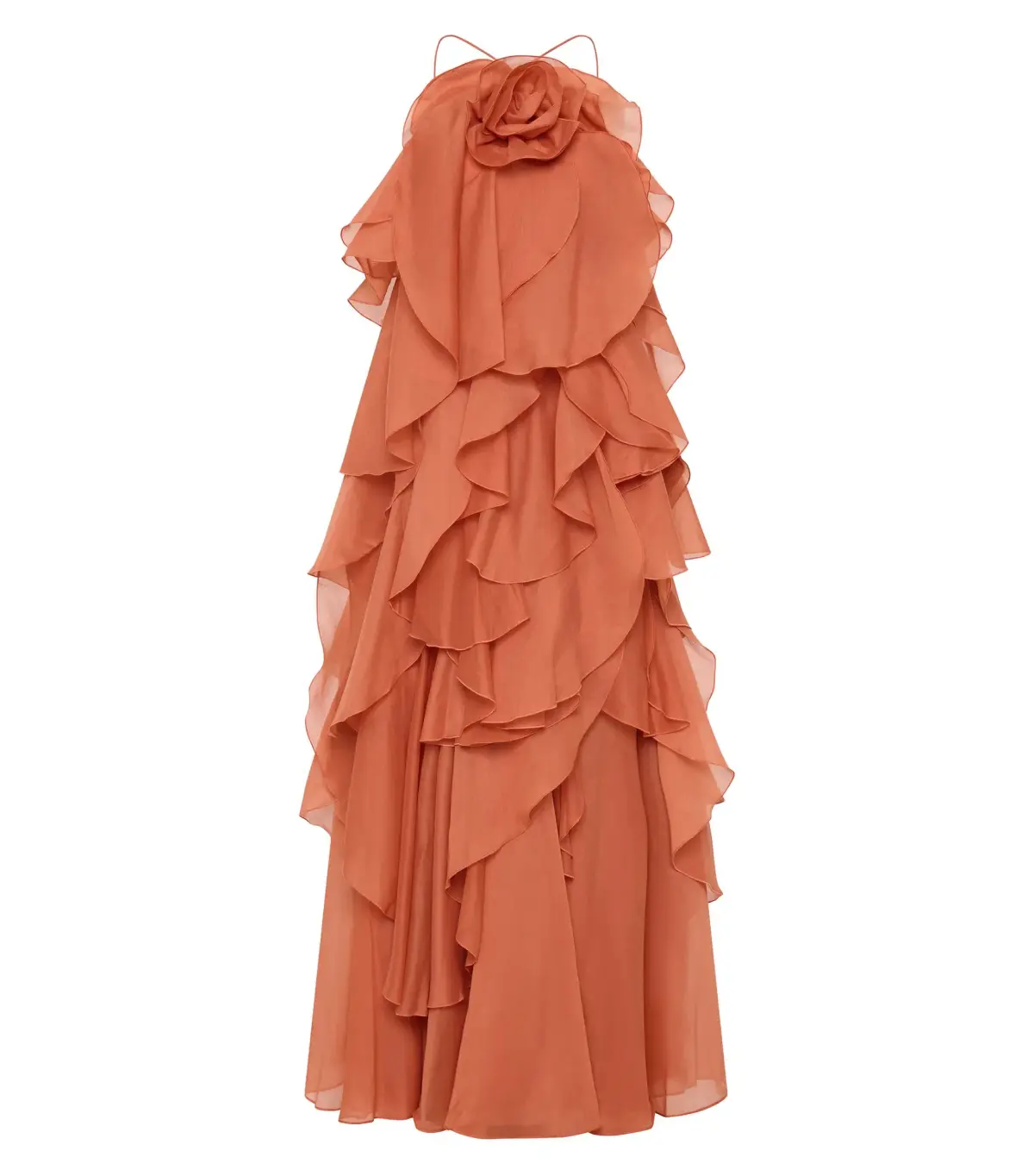 Aje Pandorea Layered Maxi Dress Coral Clay Size AU 8 - Image 5