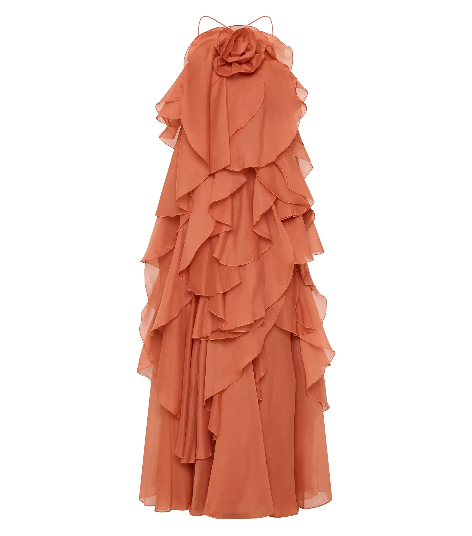 Aje Pandorea Layered Maxi Dress Coral Clay Size AU 8 - Image 5