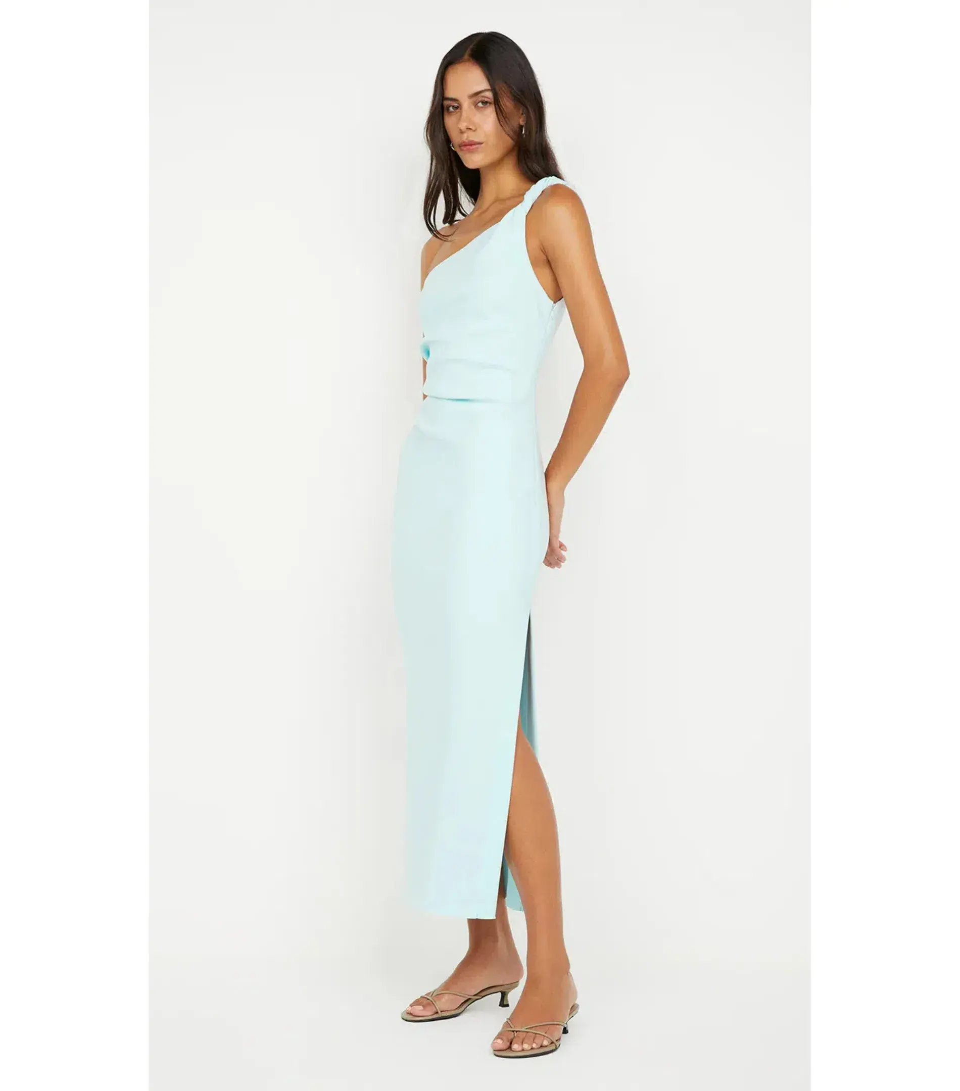 Bec & Bridge Ariven Asym Midi Dress Arctic Blue Size AU 10 - Image 3