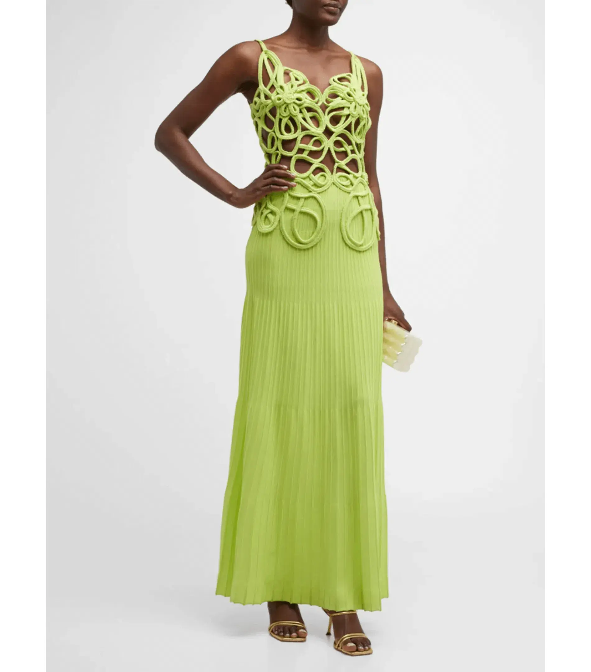 Cult Gaia Nalda Knit Midi Dress Green Size AU 8 - Image 1