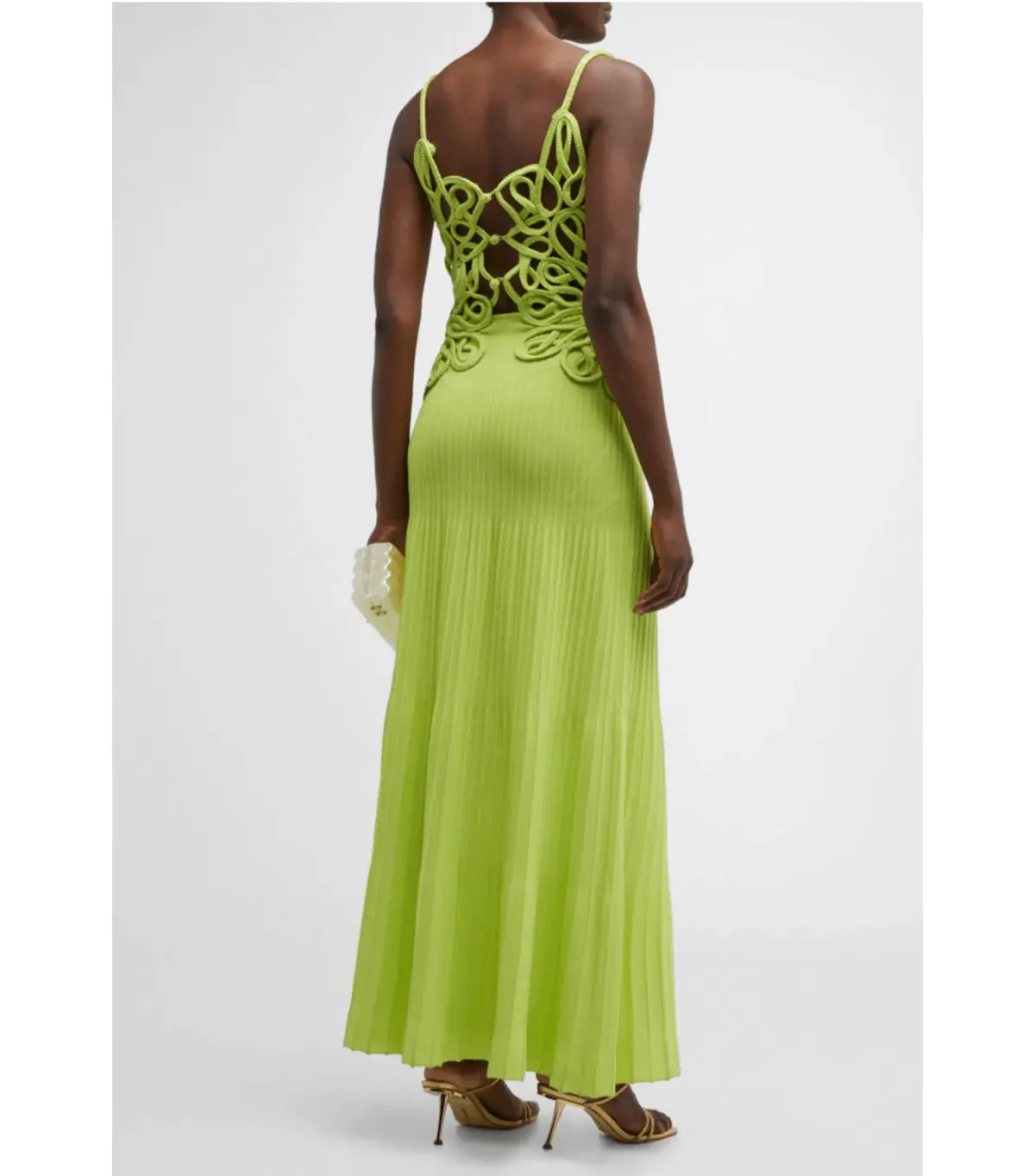 Cult Gaia Nalda Knit Midi Dress Green Size AU 8 - Image 2