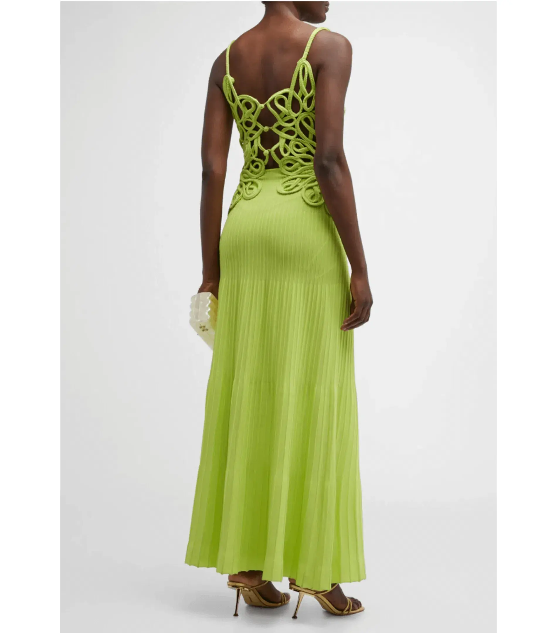 Cult Gaia Nalda Knit Midi Dress Green Size AU 8 - Image 2