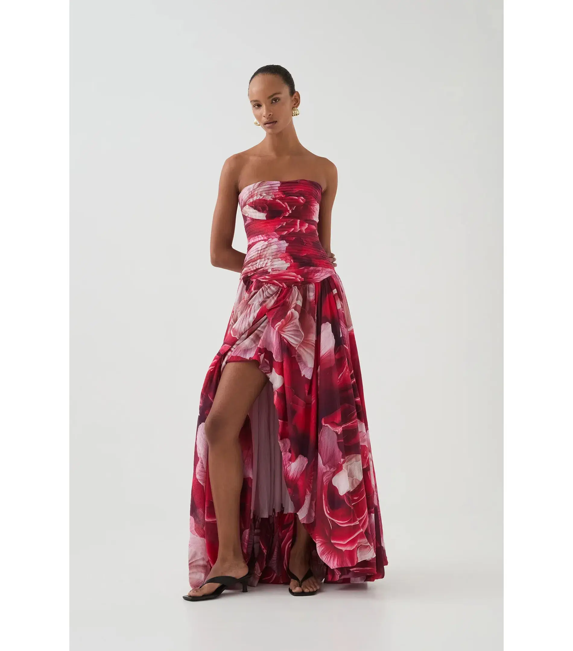 Aje Flora Maxi Gown Prismatic Floral Red Size AU 8 - Image 1
