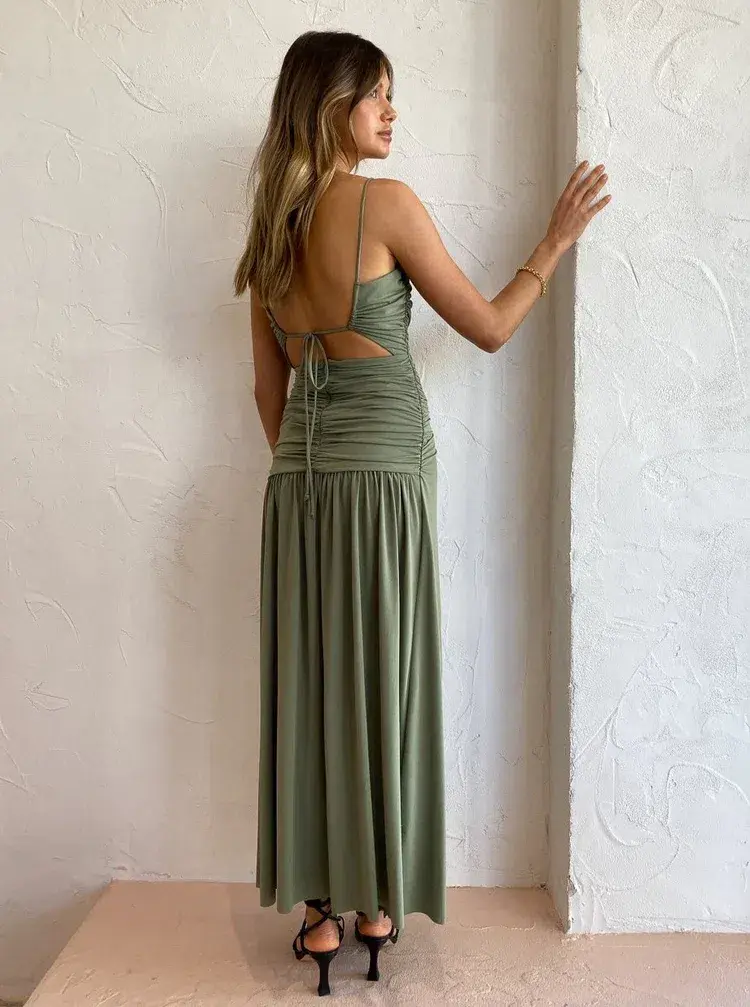 Bec and Bridge Vixen Maxi Dress in Olive - Image 9