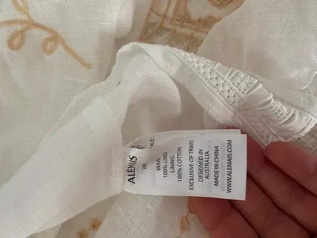 ALEMAIS Cecilia Embroidered Midi Dress in Linen - Image 5