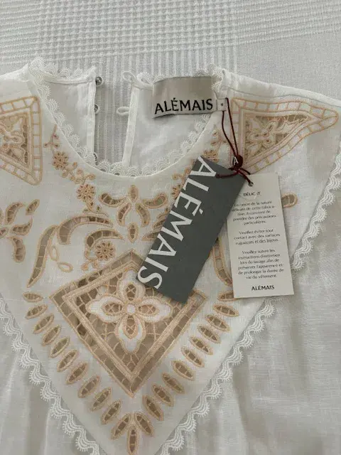 ALEMAIS Cecilia Embroidered Midi Dress in Linen - Image 7