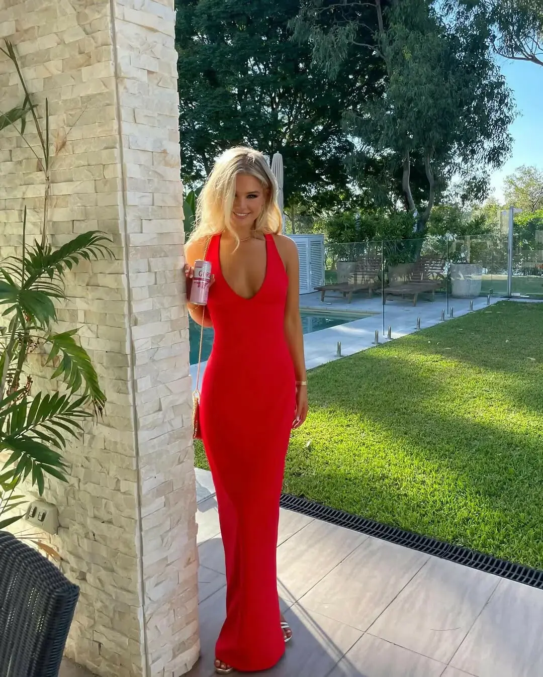 Effie Kats Eiza Gown Cherry Red Size S/Au 8  - Image 2