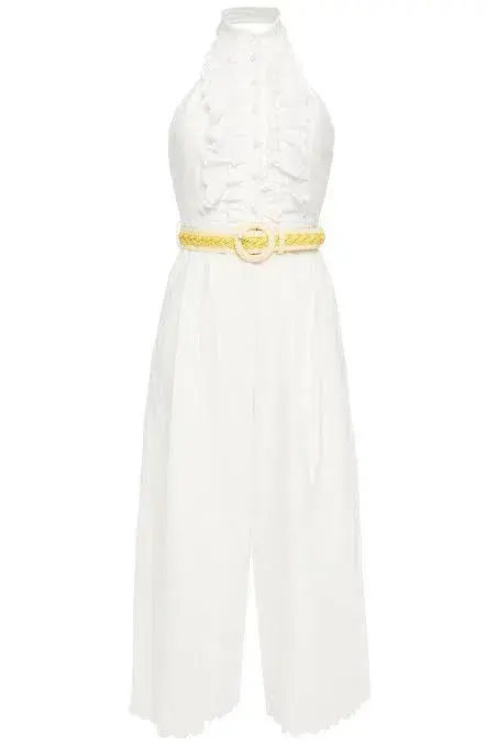 Zimmermann Amelie Frill Linen Jumpsuit size 1/AU 10 - Image 3