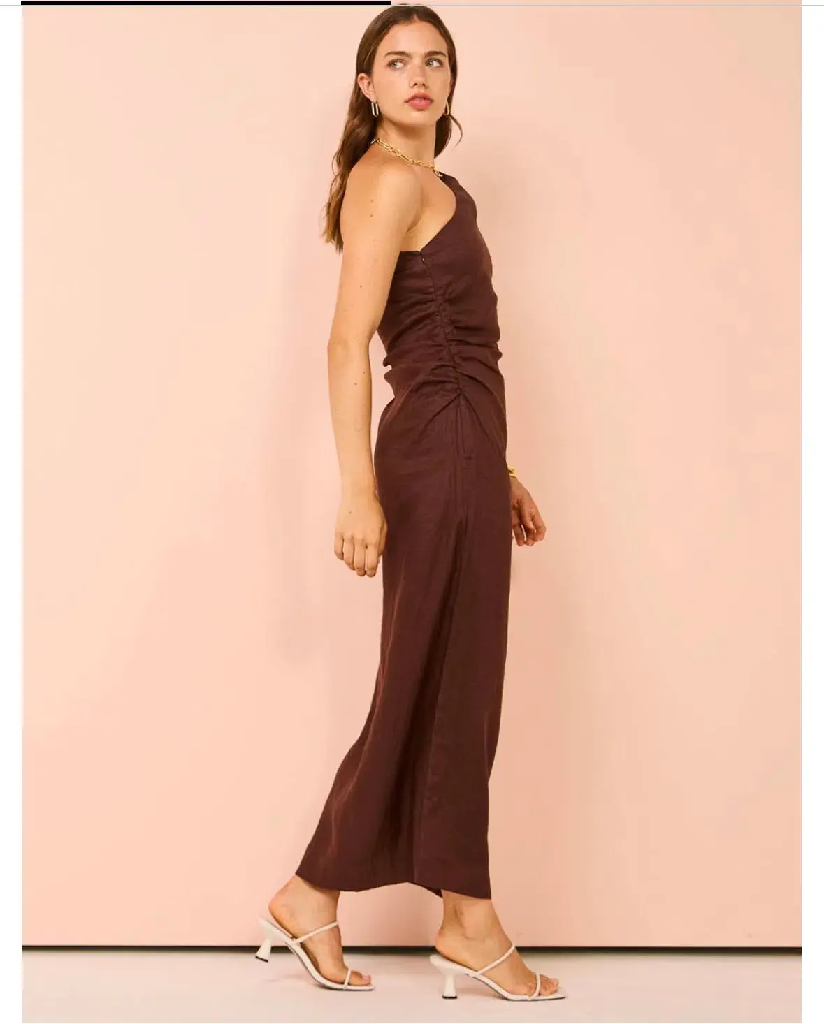 Faithfull The Brand Jomana Midi Dress In Cacao - Image 7