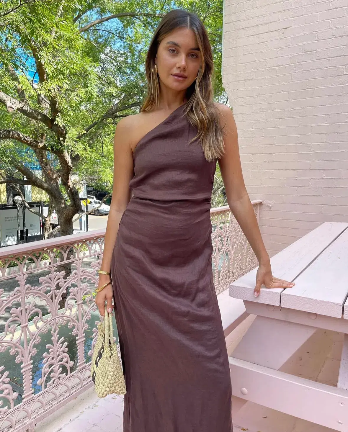 Faithfull The Brand Jomana Midi Dress In Cacao - Image 3
