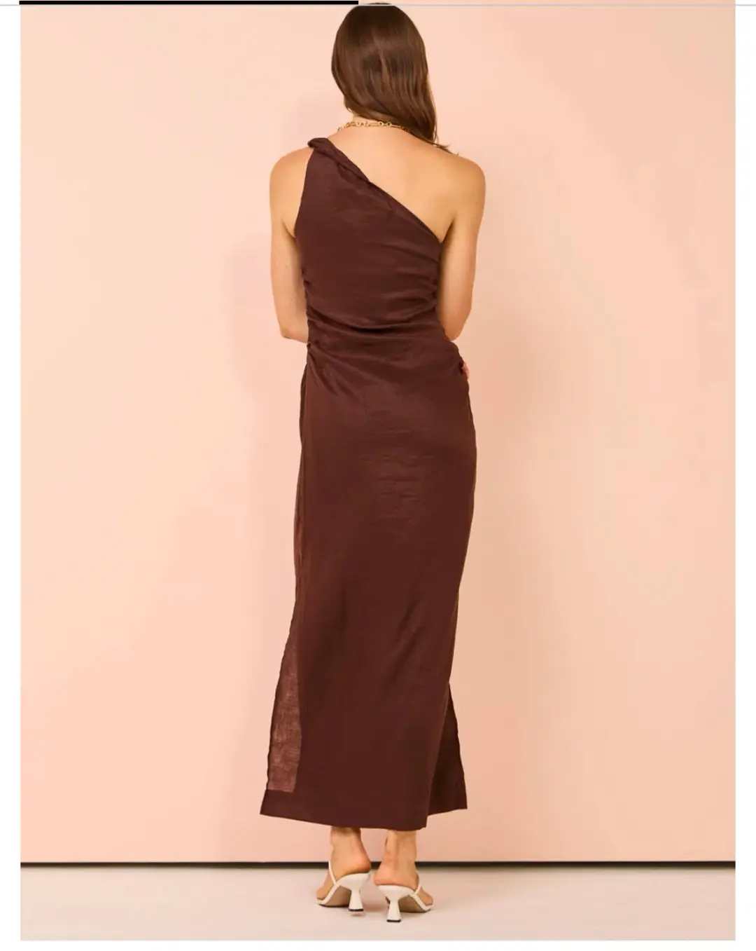 Faithfull The Brand Jomana Midi Dress In Cacao Size 10  for rent on The Volte - main image