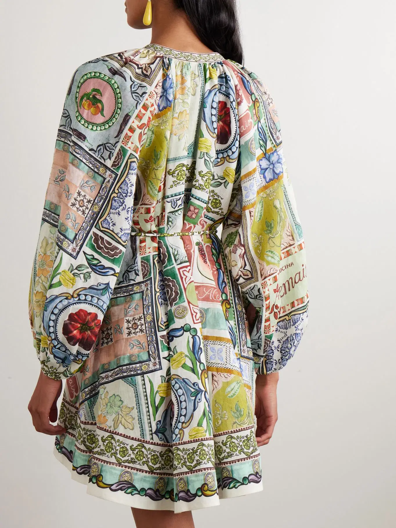 ALÉMAIS Tommasina printed ramie mini dress - Image 4