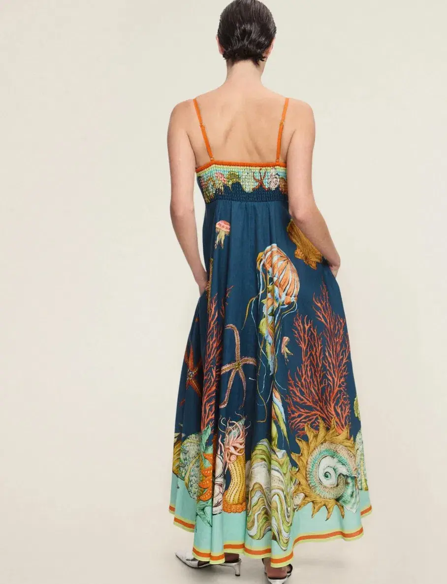 Alemais Dorian Sundress Blue Sea Print Size 10 - Image 3