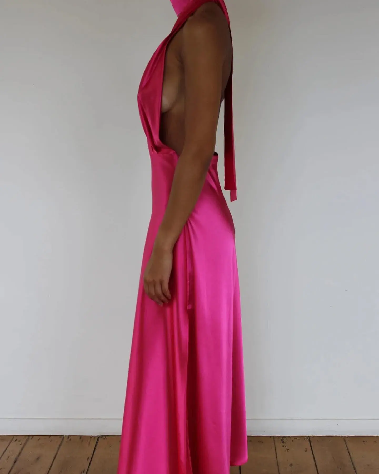 YLD Design Halter Hot Pink Maxi - Image 3