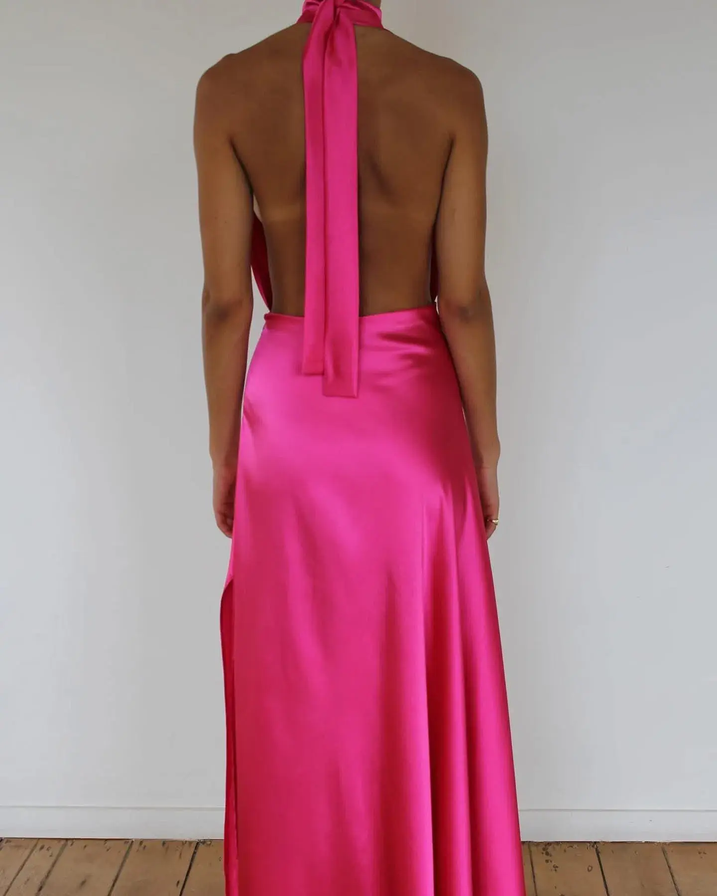 YLD Design Halter Hot Pink Maxi - Image 2