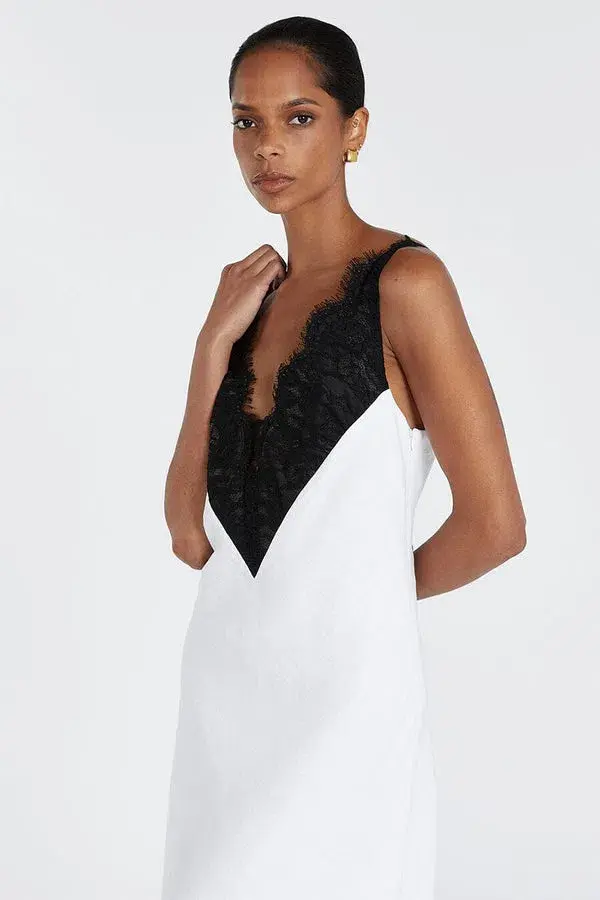 DISSH Hazel White Lace Linen Midi Dress - Image 2
