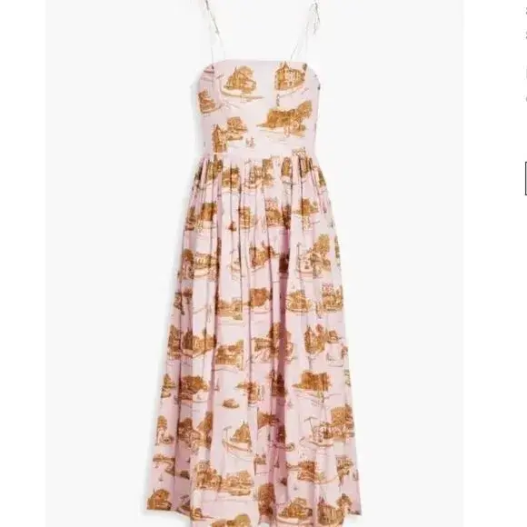 Zimmermann The Dancer Toile Midi Dress Pink Sydney Print | Size 1 AU 10 - Image 1