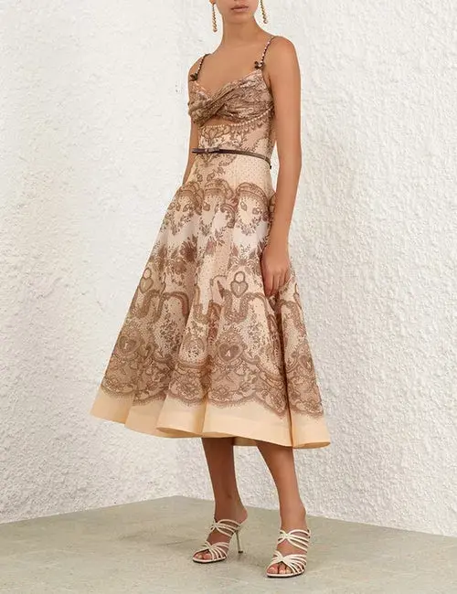 ZIMMERMANN CRUSH TWIST FRONT MIDI DRESS SIZE 8 - Image 1