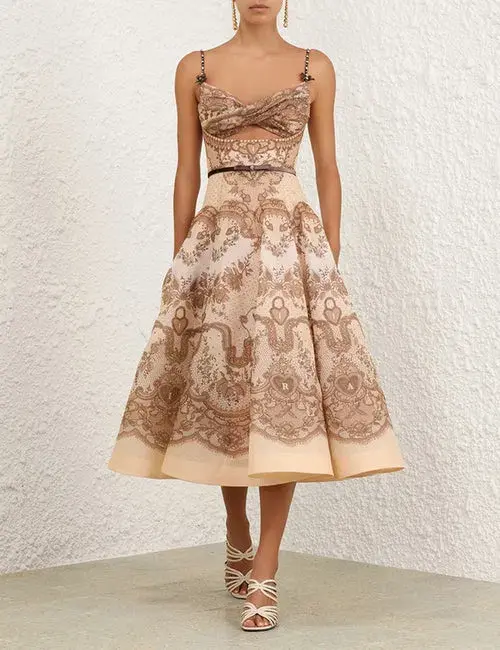 ZIMMERMANN CRUSH TWIST FRONT MIDI DRESS SIZE 8 - Image 2