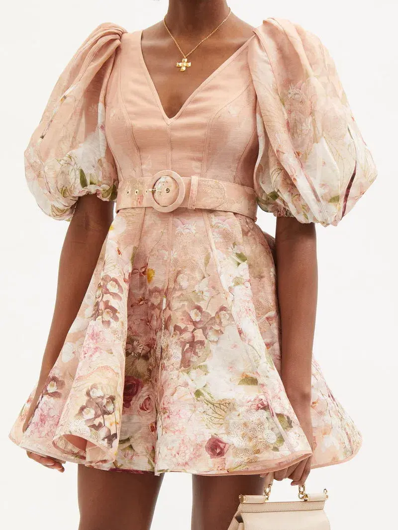 ZIMMERMANN DANCER PUFF SLEEVE MINI SIZE 8 - Image 2