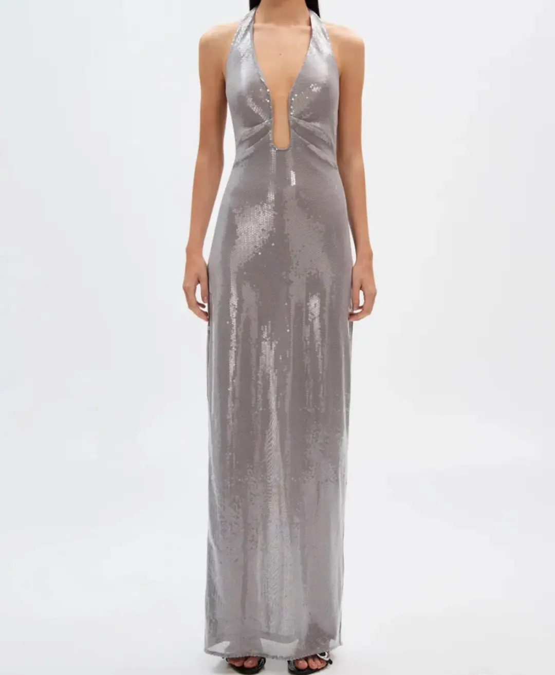 Alusia Sequin Dress in Pewter Size Medium for rent on The Volte - main image