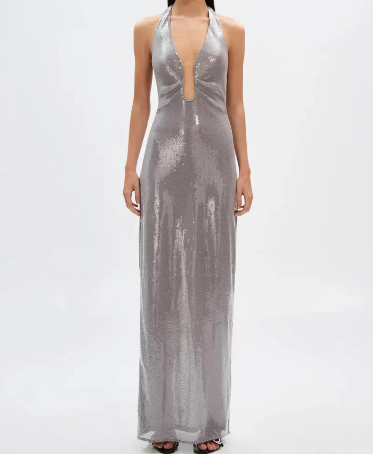 Alusia Sequin Dress in Pewter Size Large - Image 1