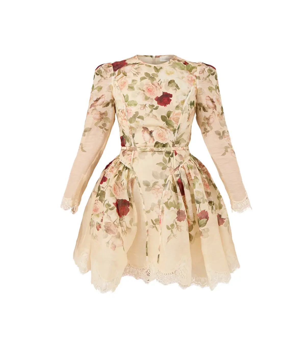 Zimmermann Hypnotic Lace Trim Mini Dress in Cream Cascade Size 0 / AU 8 - Image 7