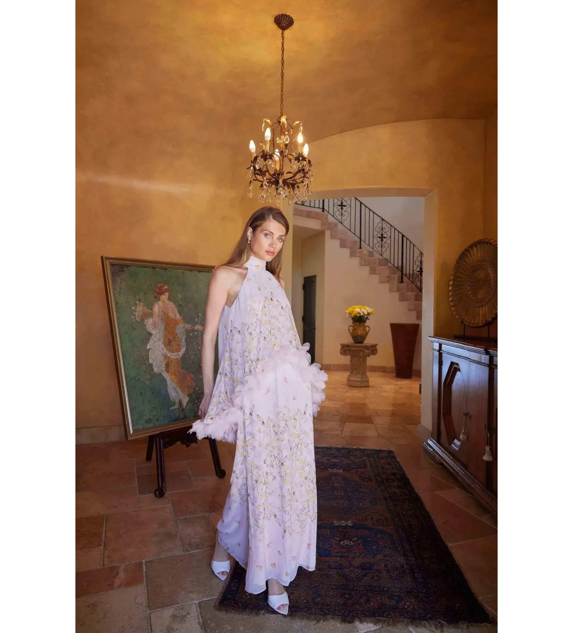 Elliatt Tulsia Floral Cape Maxi Dress Pink Size XS AU 6 - Image 3