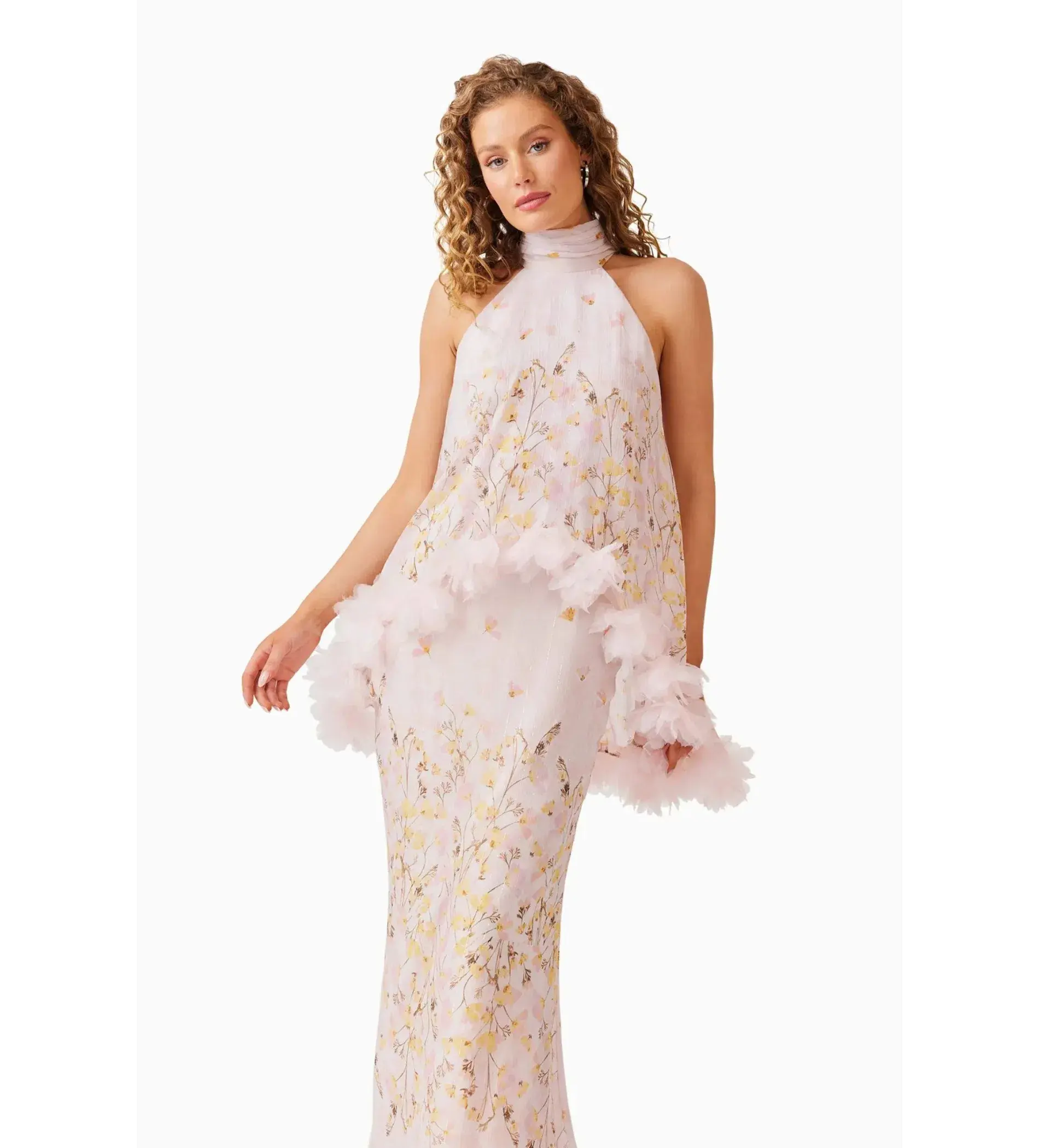 Elliatt Tulsia Floral Cape Maxi Dress Pink Size XS AU 6 - Image 6